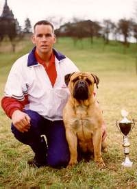 Burkhard Hoppe mit Bull Mastiff Burkhard Hoppe mit Bull Mastiff