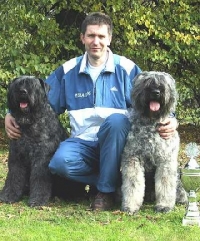 Axel Sander mit Earl of Empire von der Eysa (links) und Haenouk von der Eysa (rechts) Axel Sander mit Earl of Empire von der Eysa (links) und Haenouk von der Eysa (rechts)